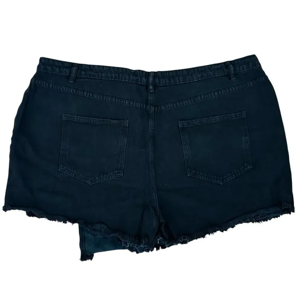 Highway Jeans Women's Plus Size Black Denim Skirt Shorts - Size 22 NWT